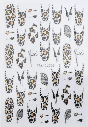 Nagelsticker - Aufkleber selbstklebend - Nail Sticker - Schwarz Gold Metallic Leodesign